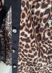 GGPX New York leopard print collared blouse
