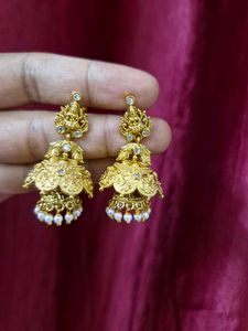 Designer Jhumka Earrings with Pearls - new one