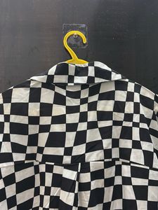 Checkered Print Button-Down Shirt