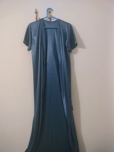 PRICE ⏬Satin Nighty with Robe free size(S to XXL)