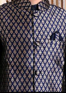 Blue Solid kurta Pyjama