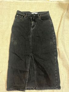 Zara Denim Midi Skirt