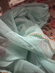 Light Blue Kurta with Gold Print
