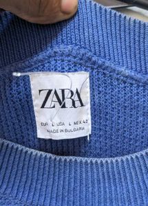 Zara Cozy Blue Knit Sweater