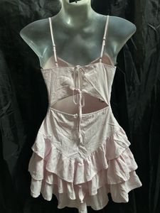 Light Pink Ruffled Mini Dress