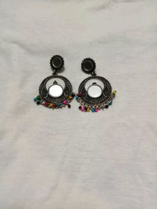 Boho Mirror & Bead Drop Earrings😍