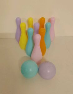 Plastic Bowling Pins and Balls Toy Set