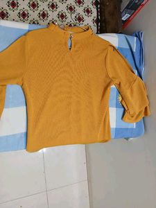 Mustard Flared Sleeve Top