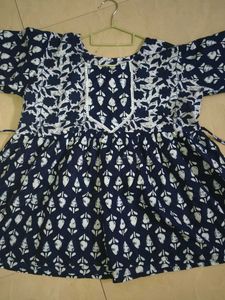 indigo Print Cotton top