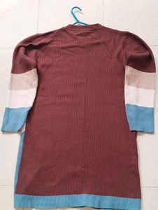 Retro Color Block Sweater Dress