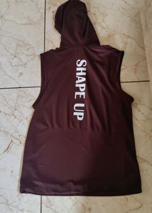 2 quantity Shape Up Sleeveless Hooded gym t shirts