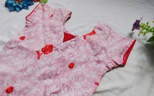 Stylish Red Flower Kurta Top