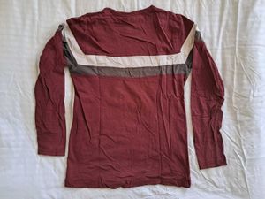 Men's Long Sleeve Maroon T-Shirt