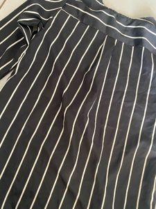 Black &amp; White Striped V-Neck Tunic