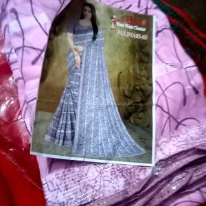 Elegant Grey Printed Saree sare