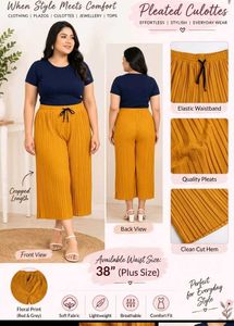 Women's Pleated Culottes Pants