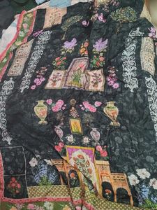 Black Embroidered Kurta set with dupatta