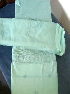 Elegant Pastel Sea green  Cotton Unstitched Suit