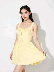 Savana Yellow Lace-Up Mini Dress