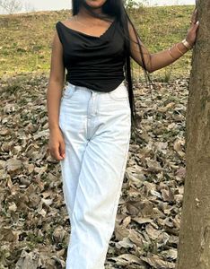 Chic Black Cowl Neck Top