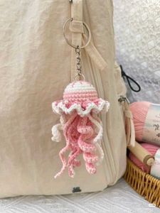 Crocheted Jellyfish keychain(1 piece)