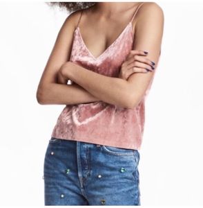 H&M Pink Velvet Cami Top