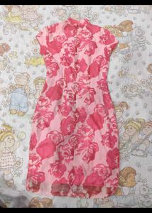 Chinese pink floral cheongsam