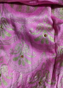 Elegant Pink stole with golden print dupatta ✨💓