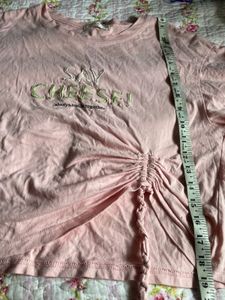 Cute Pink "Say Cheese!" Cropped Tee