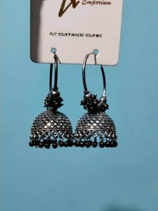 Oxidized Jhumka Earrings