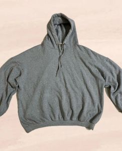 Drop Shoulder Grey Pullover Hoodie