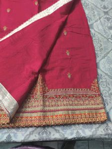 Orange Merzenta Festive Party Wear saree