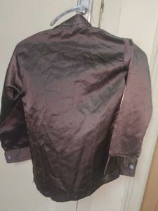 Men's Brown Satin Shirt