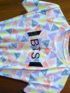 BTS Graphic Triangle Crop Top