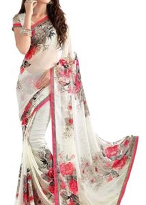 Alia Bhatt Trendy White Saree