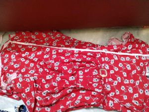 Red Floral Print Dress