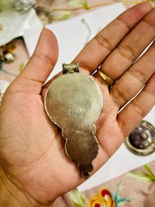Set Of 2 Oxidised Stone Pendant