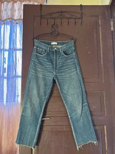 Zara Distressed Blue Denim Jeans