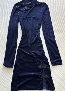 Cheongsam Velvet Mini Dress