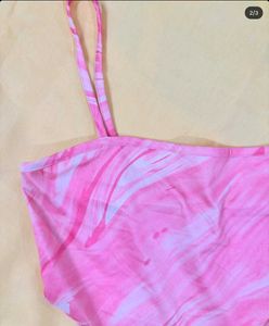 Pink Swirl Print Spaghetti Strap Top
