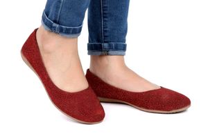 Sparkling Red Ballet Flats