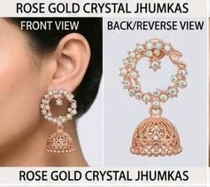 Fashion Jewelry Rose Gold Jhumka Earrings