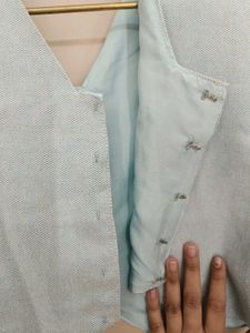 Cropped Light Blue Vest Top