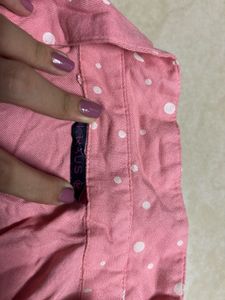 Pink Polka Dot Button-Up Shirt