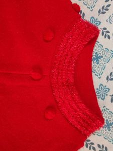 Red Wool Poncho