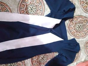 Elegant Navy Dress with Bow Detail