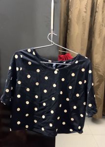 Women's Polka Dot Top with Back Cutout