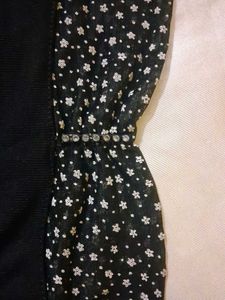 Black Floral Trim Tank Top