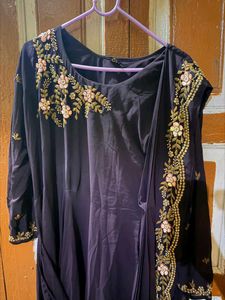Elegant Embroidered Anarkali Gown