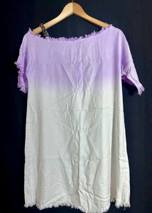 Ombre Dress In Lilac And White( M Size)